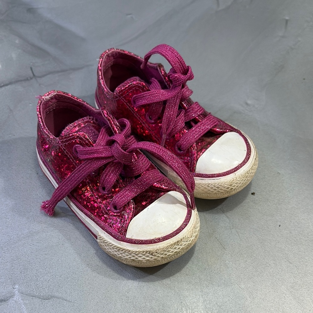 Converse Pink Canvas Sneakers with Floral Print